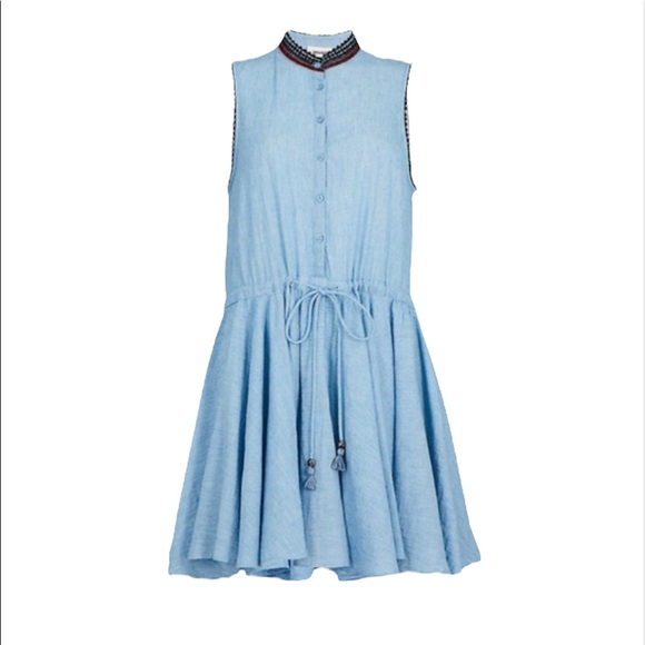 Zadig & Voltaire Ranie Cotton-Chambray Mini Dress New XS - Picture 1 of 7